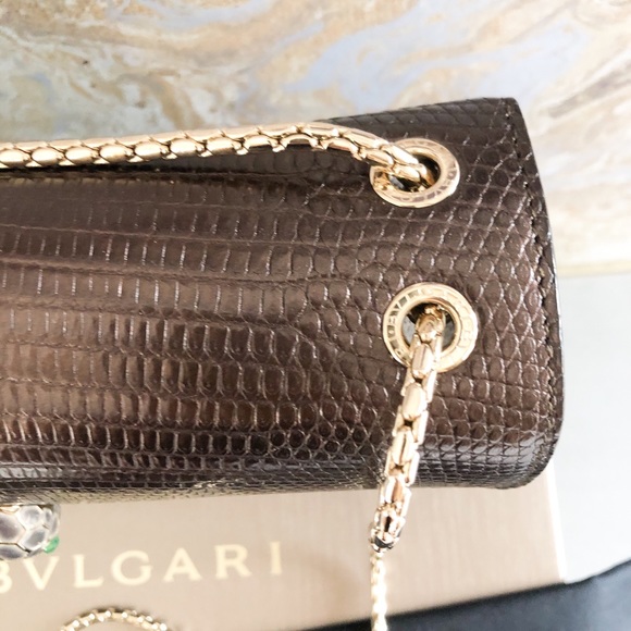 Bulgari Bvlgari Serpenti Lizard Bronze MetallicBag - Picture 5 of 16